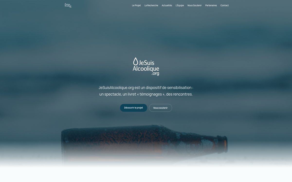 Page d'accueil du site Je suis alcoolique