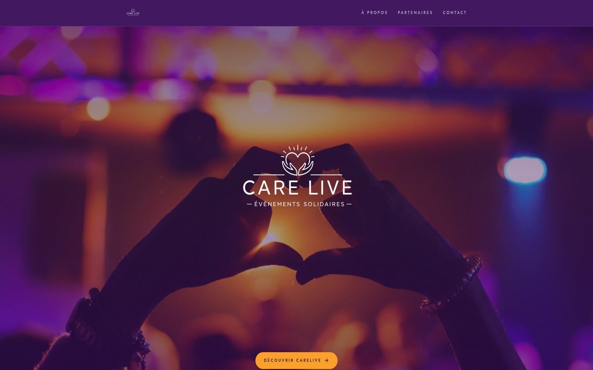 Page d'accueil du site CareLive