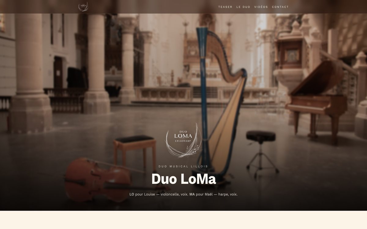 Page d'accueil du site Duoloma