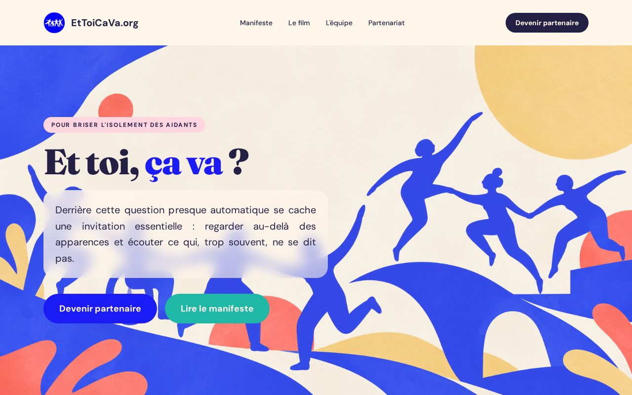 Nouvelle page d'accueil du site Et toi, ça va ?