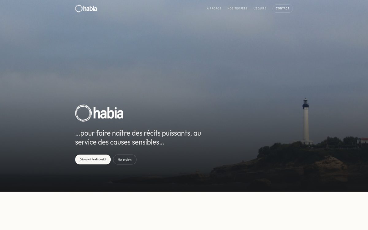 Page d'accueil du site Habia Asso