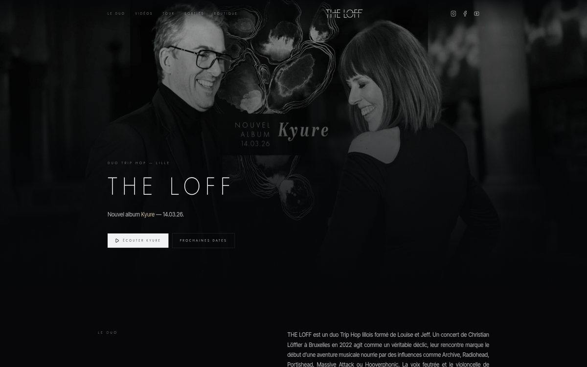 Page d'accueil du site The Loff